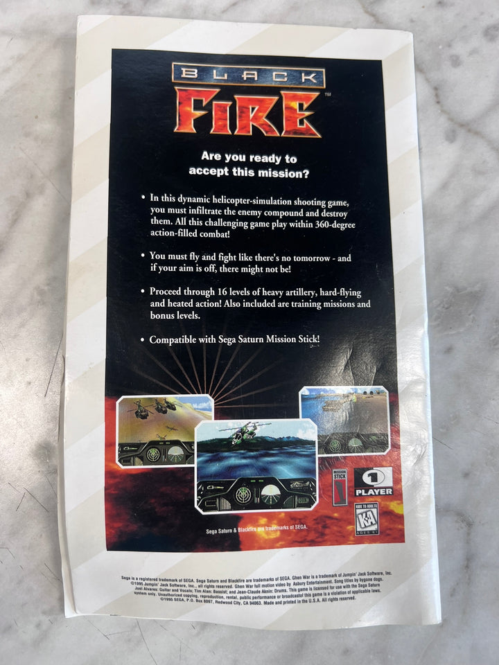 Ghen War Sega Saturn MANUAL ONLY MO12726