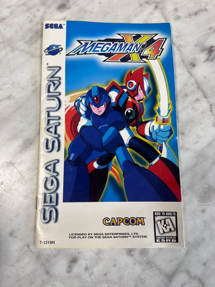 Mega Man X4 Sega Saturn MANUAL ONLY w/ reg card MO12726