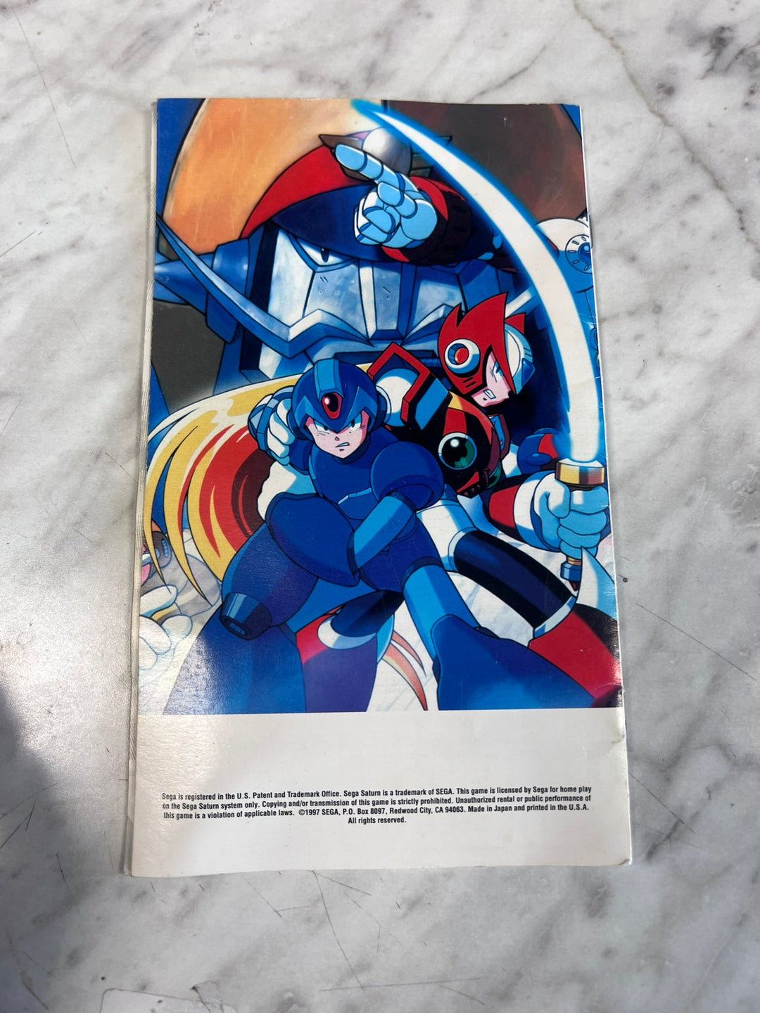 Mega Man X4 Sega Saturn MANUAL ONLY w/ reg card MO12726
