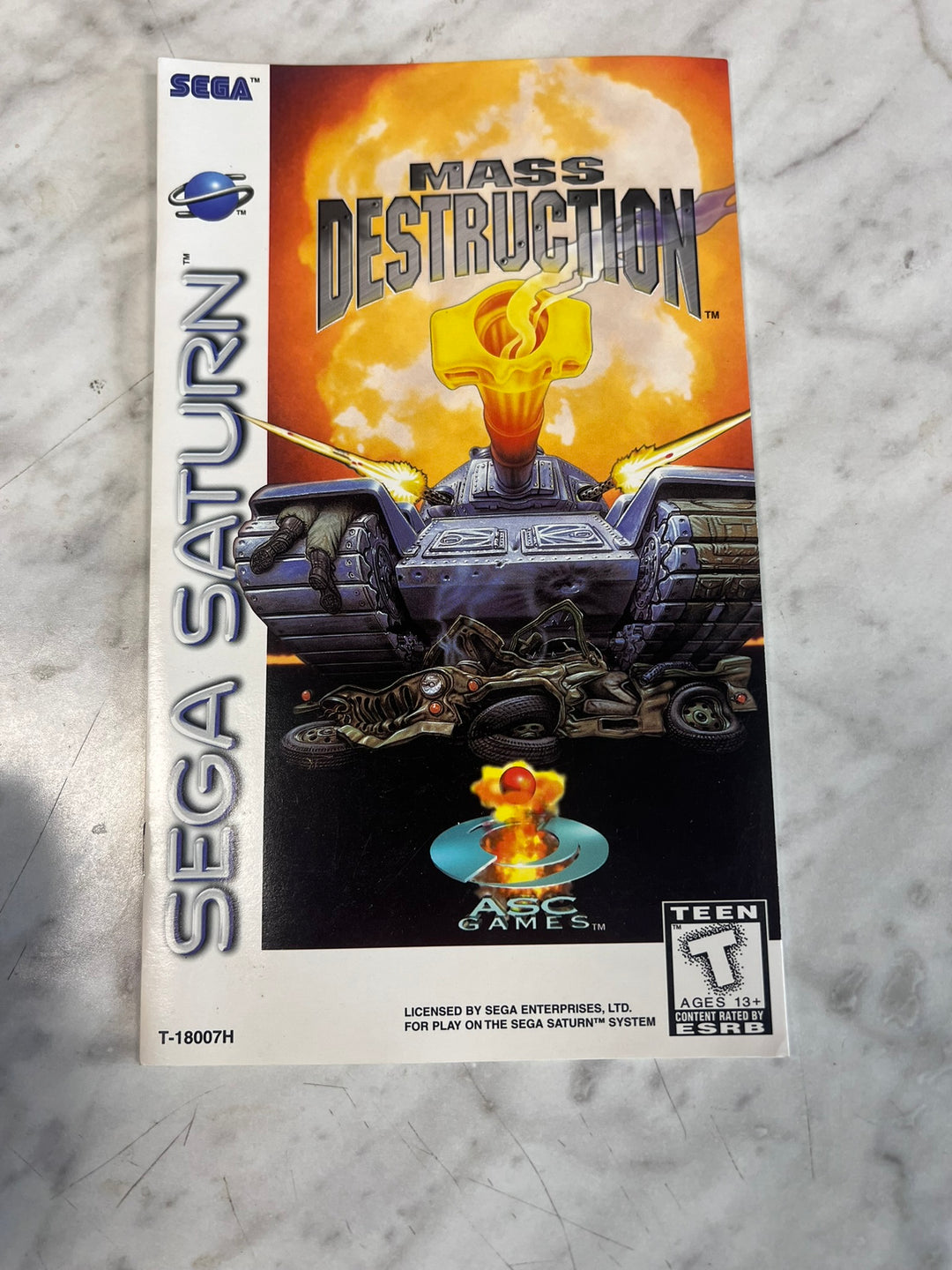Mass Destruction Sega Saturn MANUAL ONLY MO12726