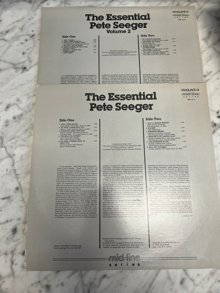 The Essential Pete Seeger Volume 1 and 2 Vinyl Record    VR92124