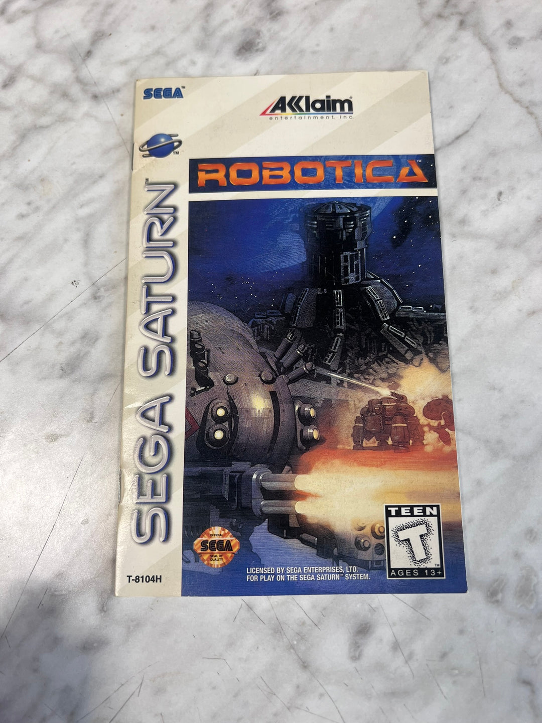 Robotica Sega Saturn MANUAL ONLY w/ reg card MO12726