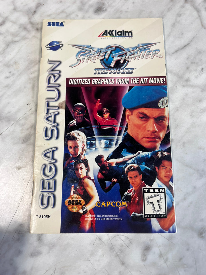Street Fighter The Movie Sega Saturn MANUAL ONLY w/ reg card MO12726