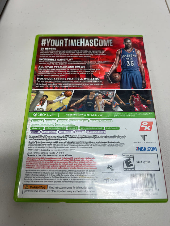NBA 2K15 for Microsoft Xbox 360 in case. Tested and working.     DO61024