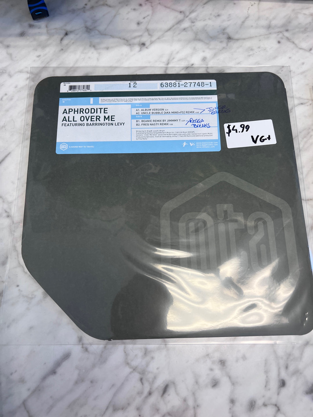 Aphrodite - All Over Me Feat Barrington Levy (VG+) Condition Vinyl Record VR10225