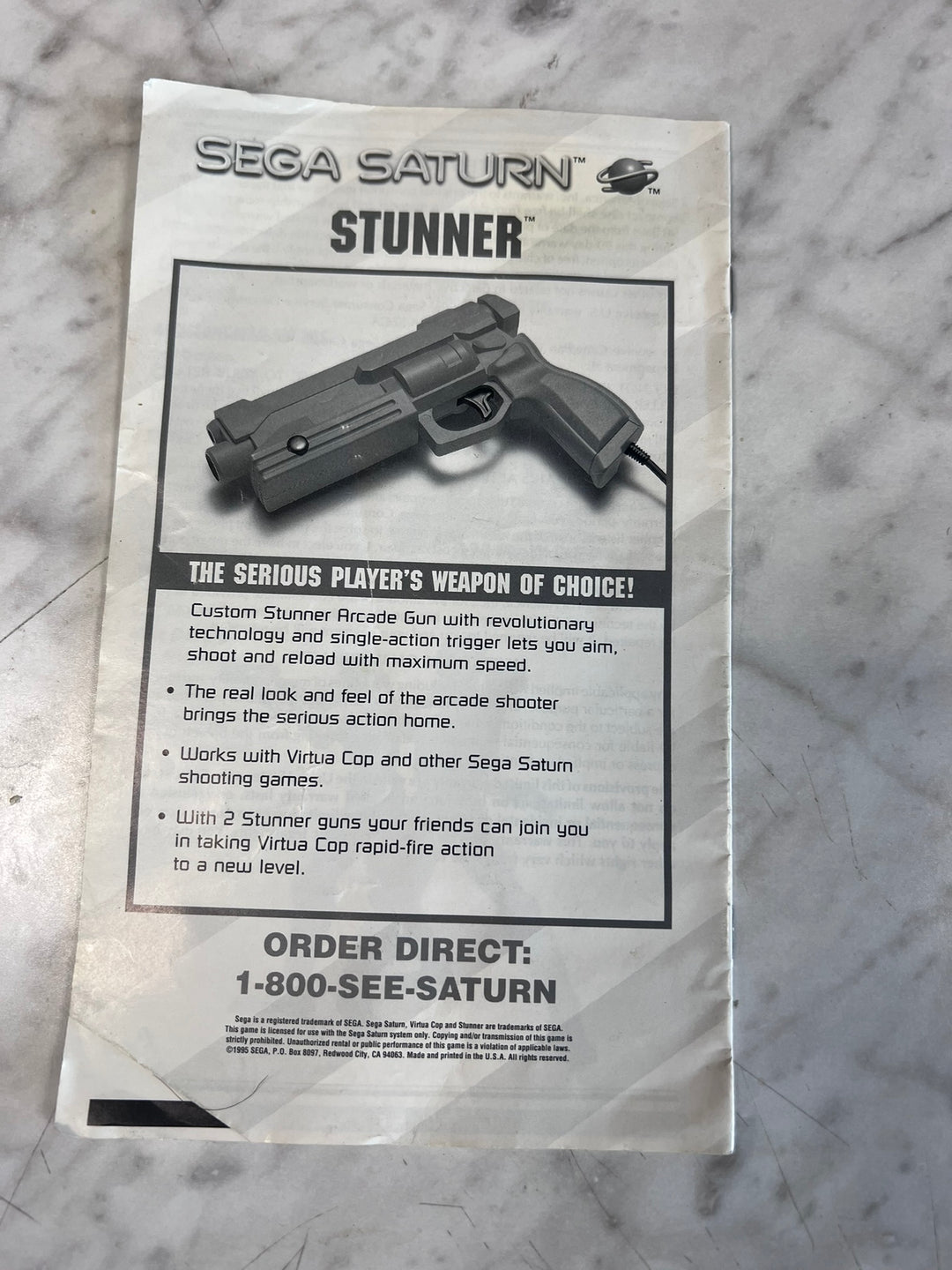 Virtua Cop Sega Saturn MANUAL ONLY MO12726