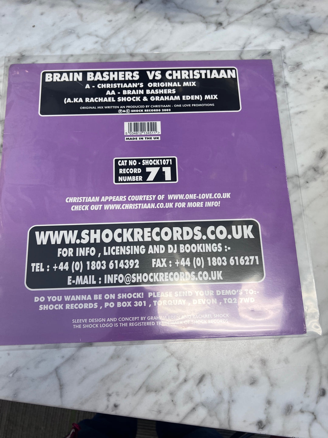 Brain Bashers vs Christiaan (VG+) Condition Vinyl Record VR10225