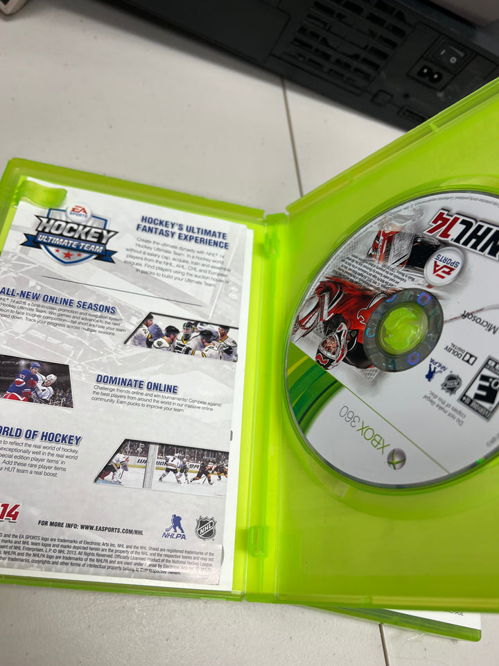 NHL 14 for Microsoft Xbox 360 in case. Tested and working.     DO61024