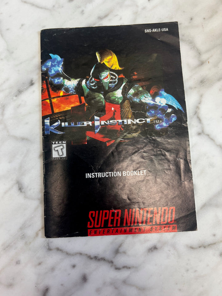 Killer Instinct for Super Nintendo SNES MANUAL ONLY   MO121924
