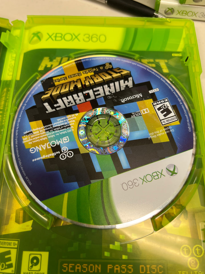 Minecraft Story Mode Season Pass Disc for Microsoft Xbox 360 in case. Tested and working.     DO61024