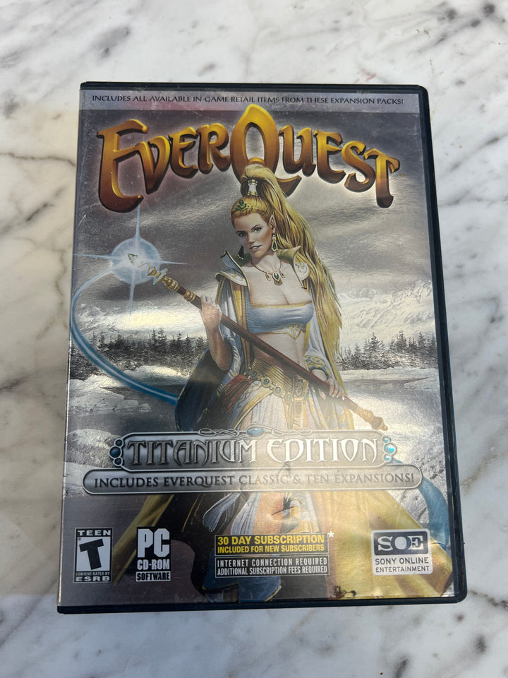 EverQuest Titanium Edition (PC Windows) 5 Disc Set All Expansions Game MMORPG Used D7824
