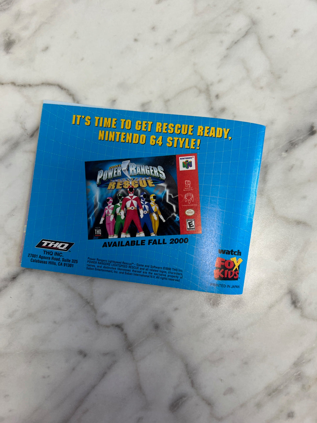 Power Rangers Light Speed Rescue for Gameboy Color MANUAL ONLY   MO121924