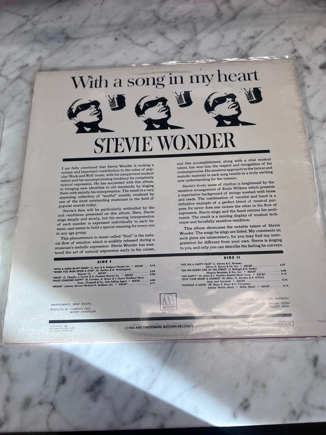 Stevie Wonder - With a Song in My Heart (NM) Condition Vinyl Record BOS10225