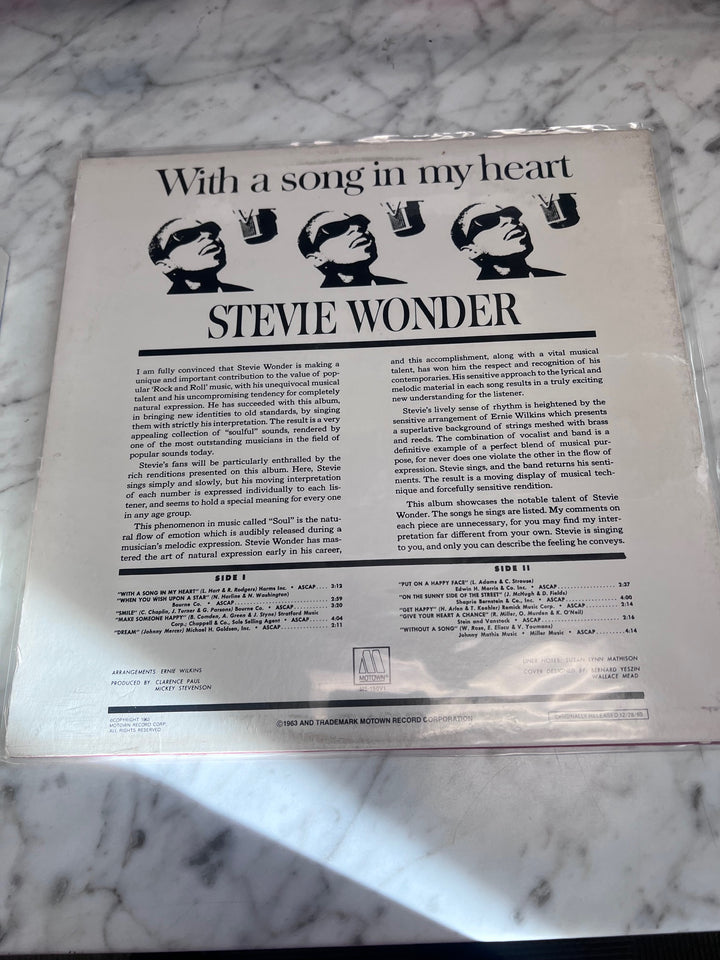 Stevie Wonder - With a Song in My Heart (NM) Condition Vinyl Record BOS10225