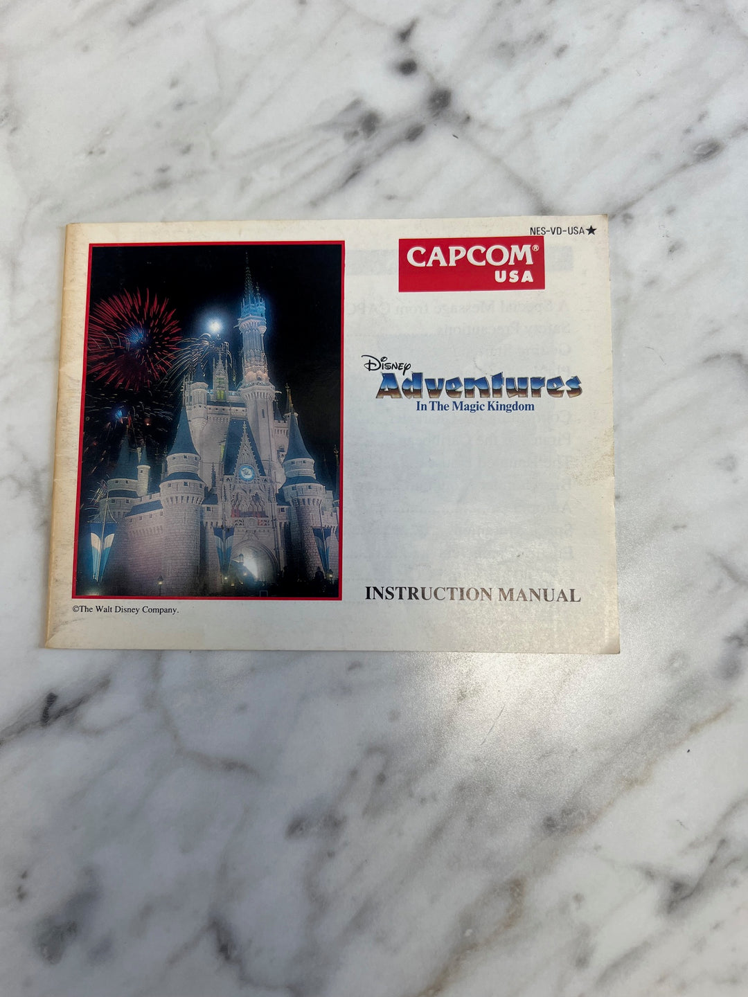 Disney Adventures in the Magic Kingdom for NES original Nintendo MANUAL ONLY MO92324