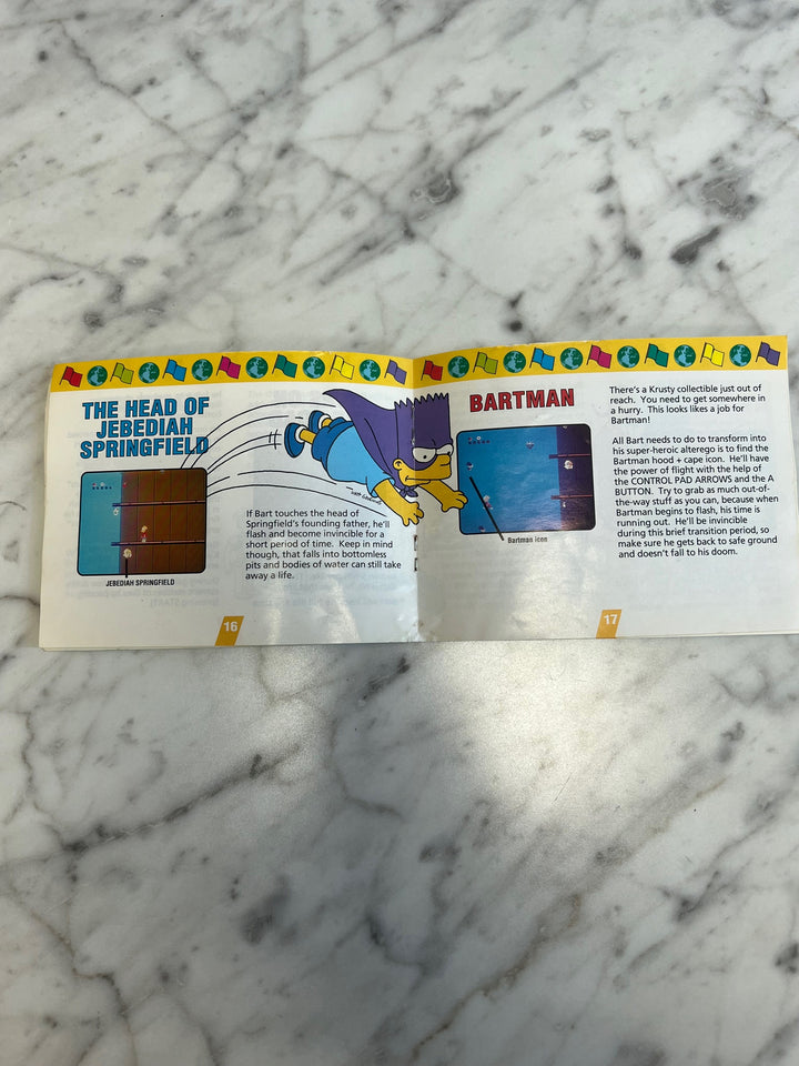 The Simpsons Bart vs the World for NES original Nintendo MANUAL ONLY MO92324