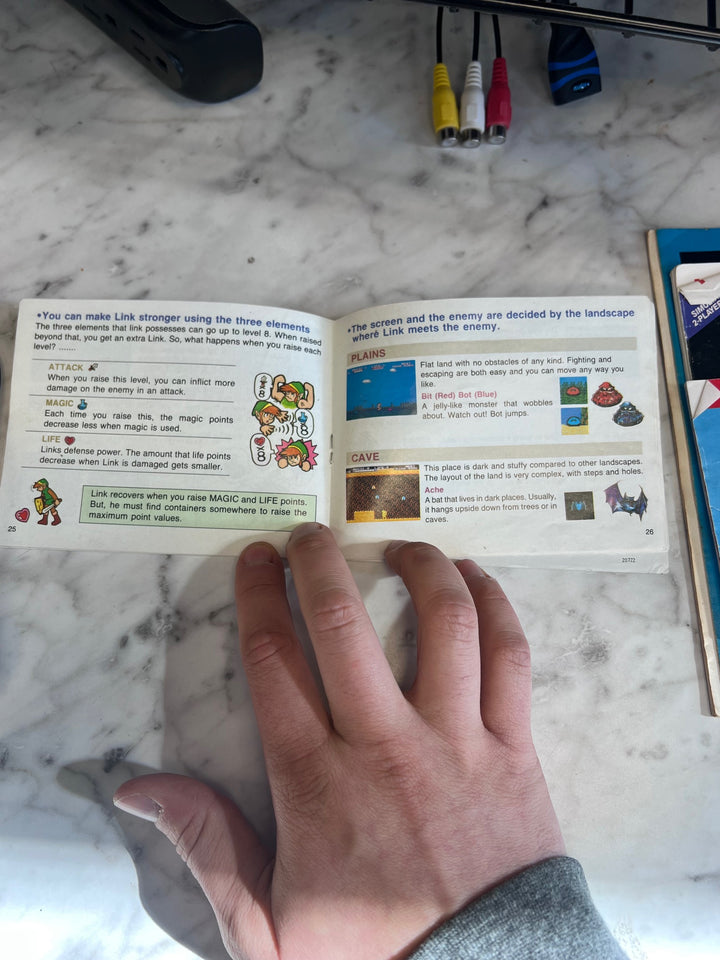 Zelda II The Adventure of Link NES Original Nintendo WORN MANUAL ONLY   MO10325