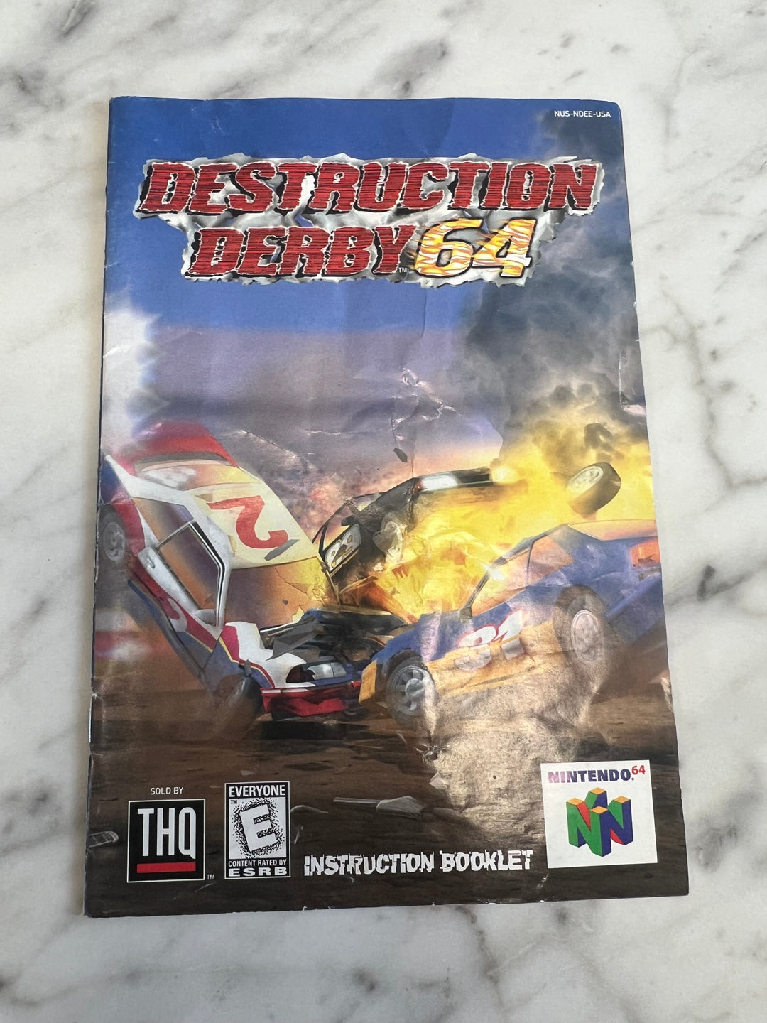 Destruction Derby 64 for Nintendo 64 N64 MANUAL ONLY wrinkly MO92324