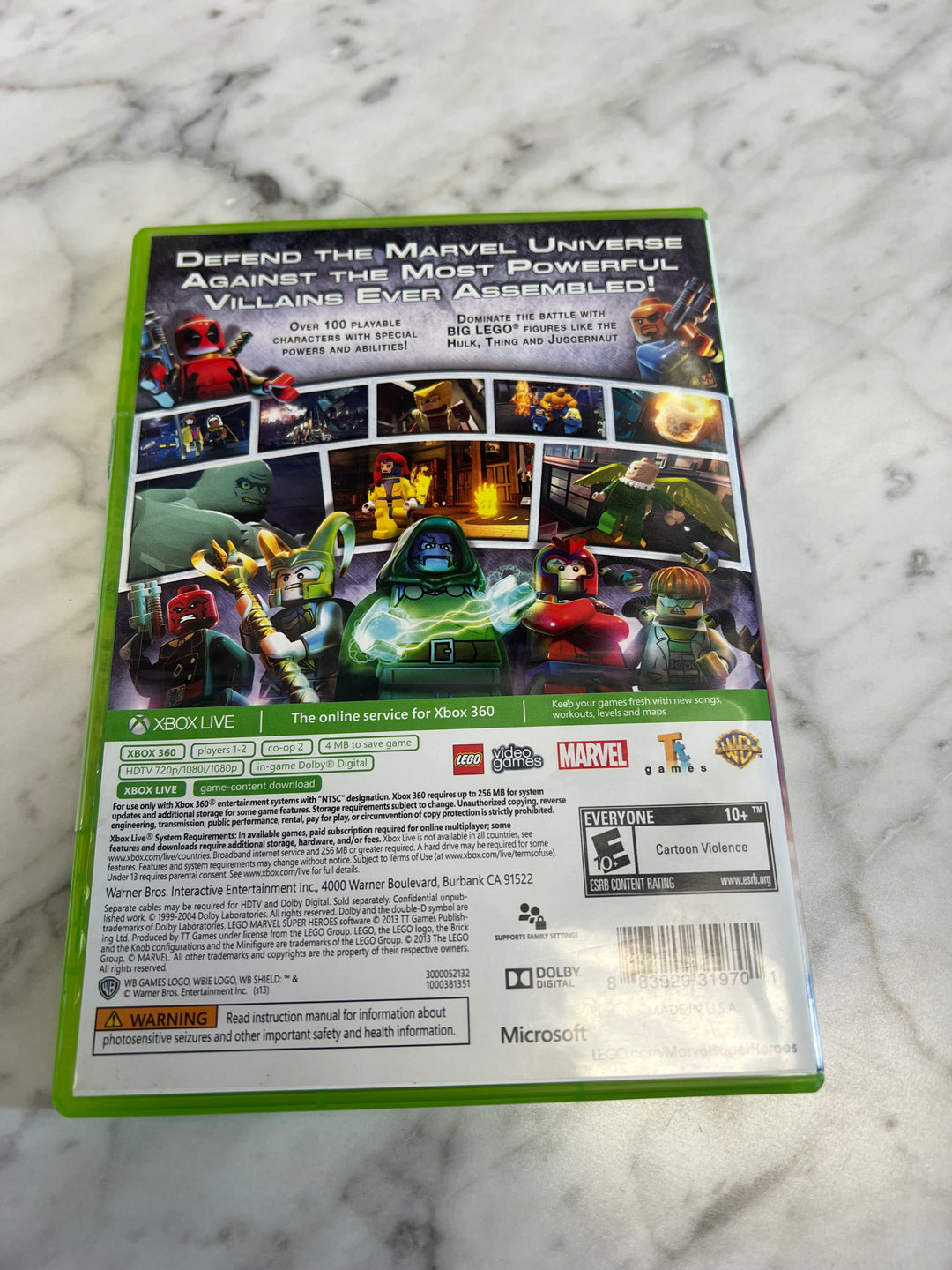 Lego Marvel Super Heroes for Microsoft Xbox 360 in case. Tested and working.   OS102924