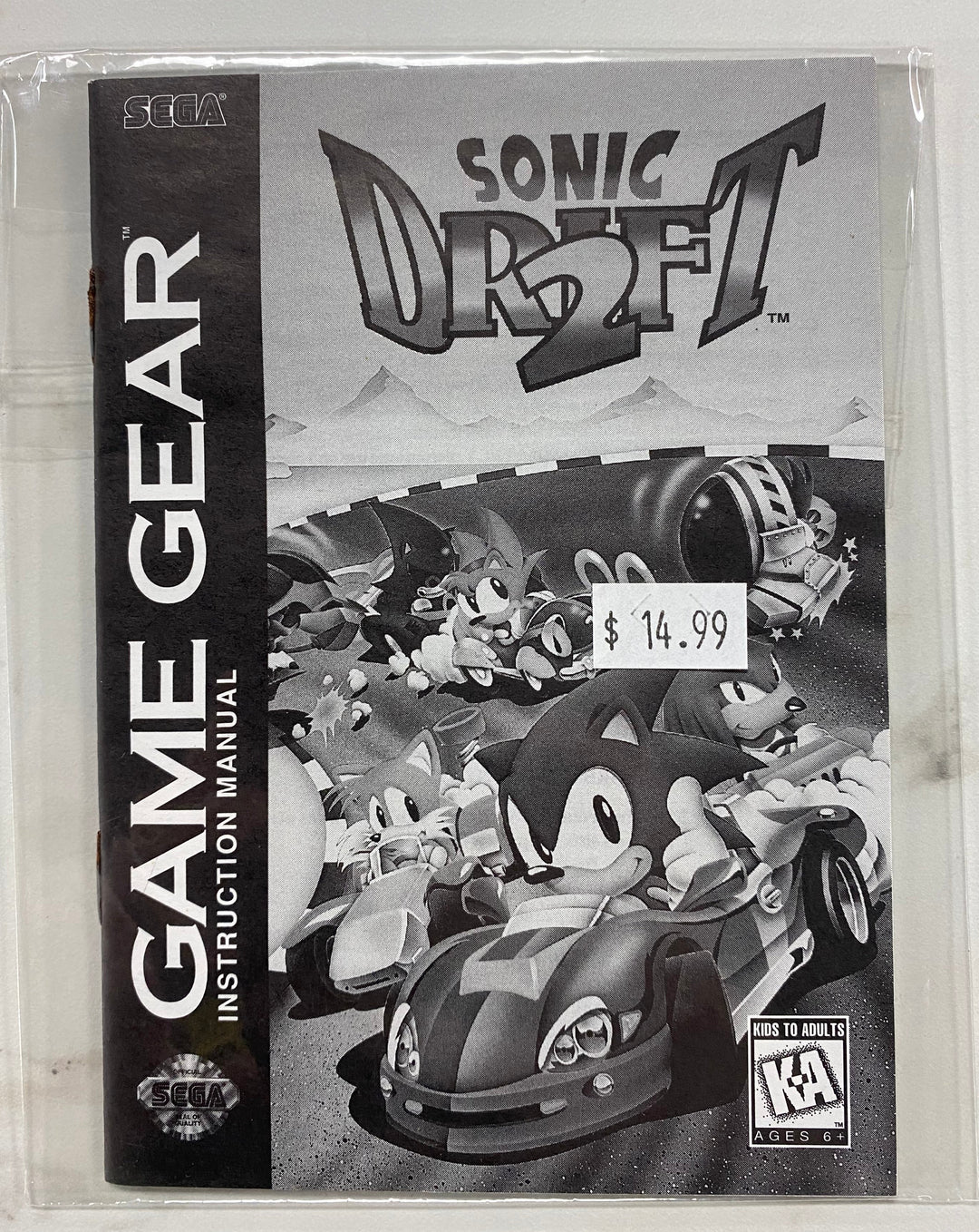 Sonic Drift 2 - Sega Game Gear Manual Only MO61026
