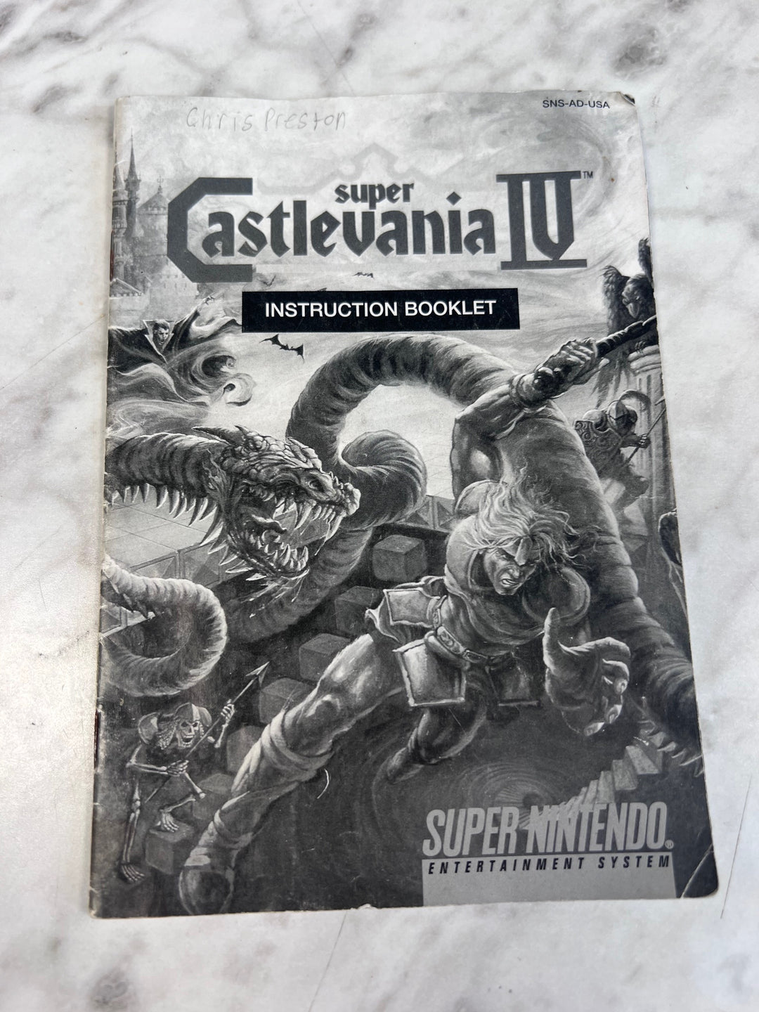 Super Castlevania IV SNES Super Nintendo MANUAL ONLY WRITING ON COVER  MO101225