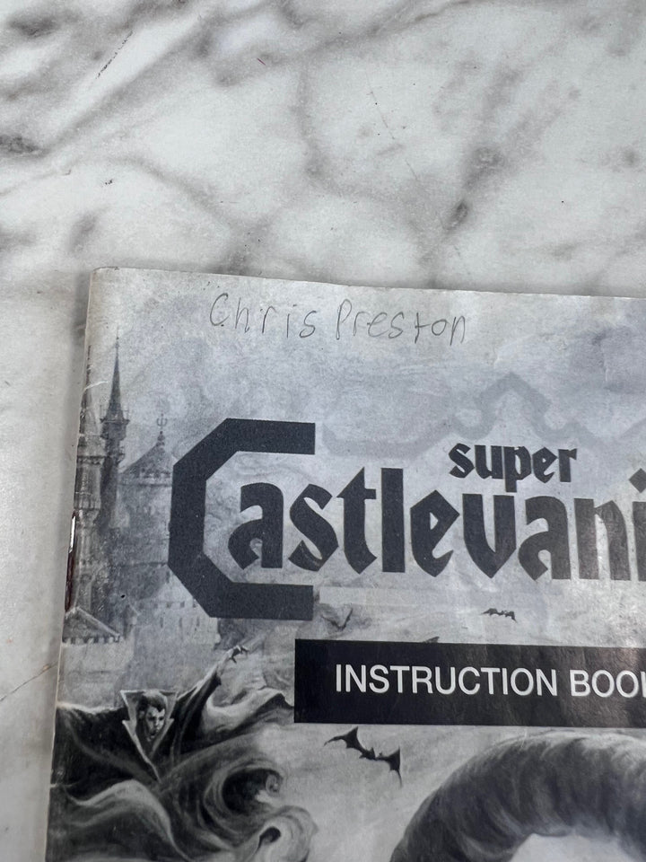 Super Castlevania IV SNES Super Nintendo MANUAL ONLY WRITING ON COVER  MO101225