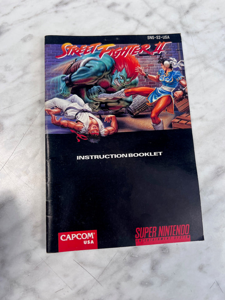 Street Fighter II SNES Super Nintendo MANUAL ONLY  MO101225