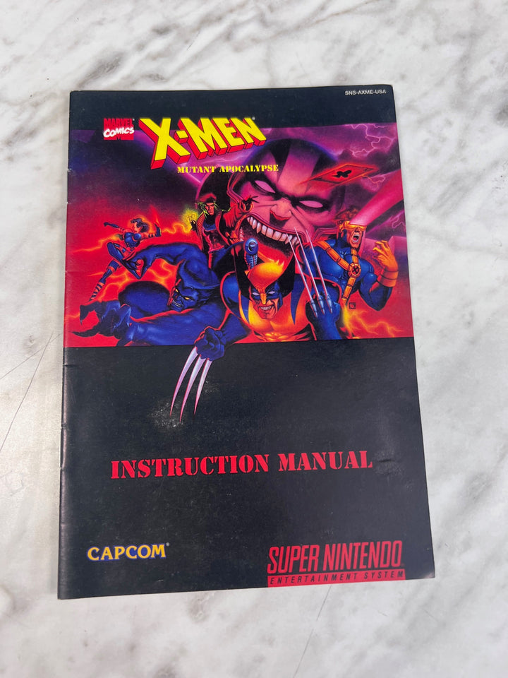 X-Men Mutant Apocalypse SNES Super Nintendo MANUAL ONLY  MO101225