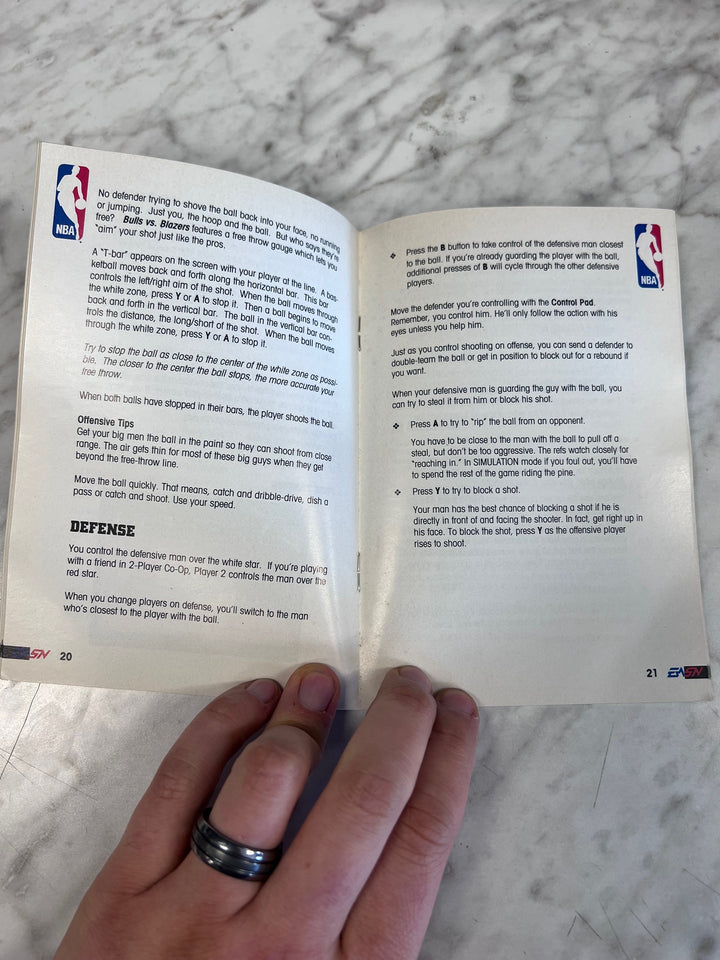 Bulls Vs Blazers SNES Super Nintendo MANUAL ONLY  MO101225