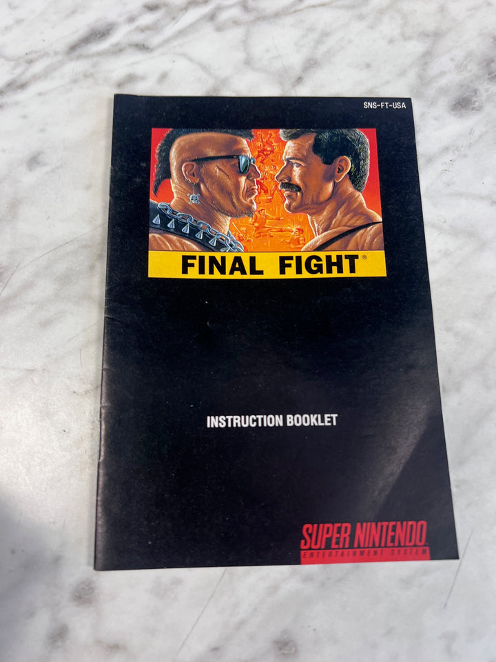 Final Fight SNES Super Nintendo MANUAL ONLY  MO101225