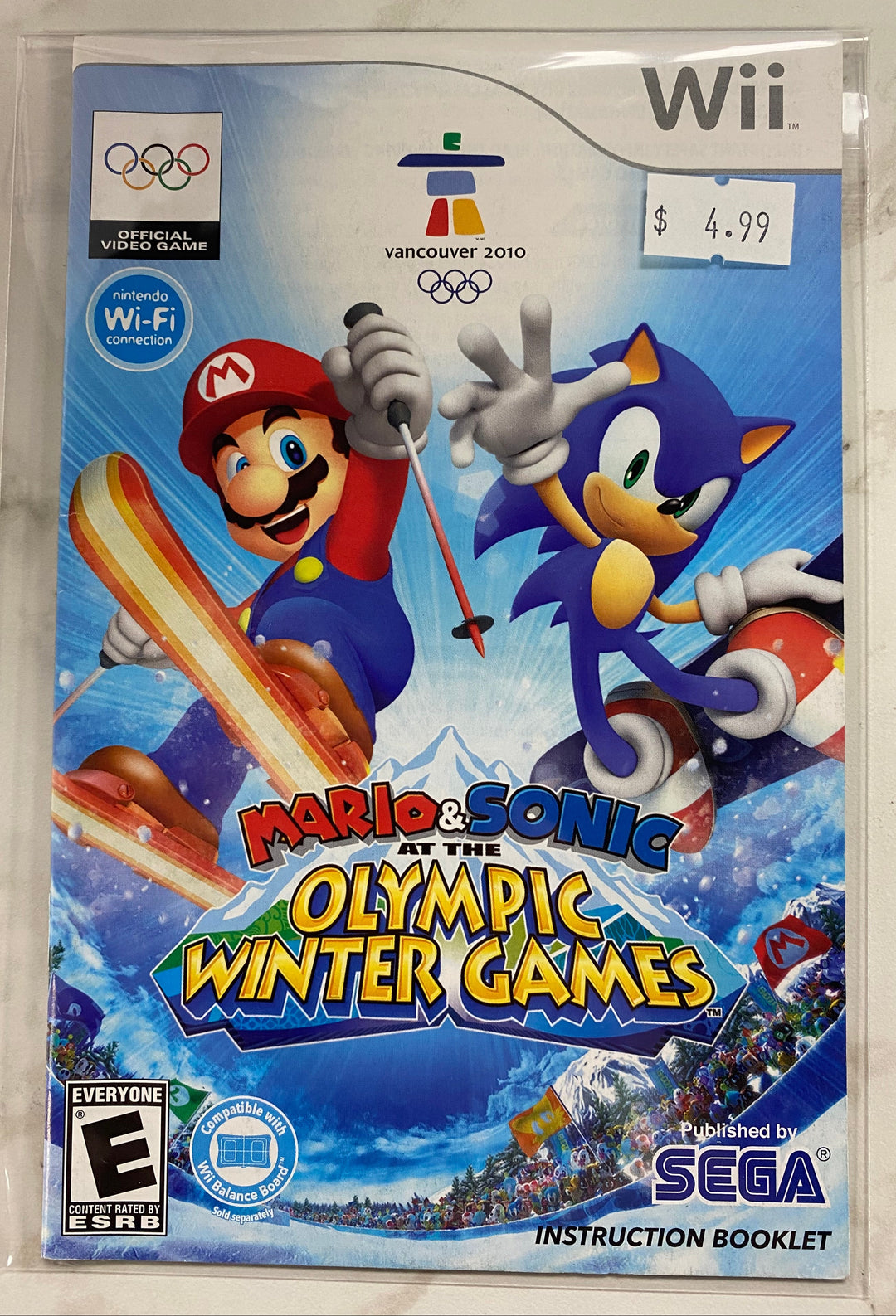Mario & Sonic at the Winter Olympic Games - Nintendo Wii Manual ONLY MO61026