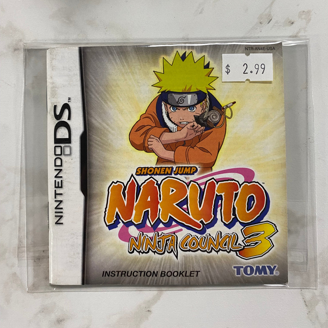 Naruto Ninja Council 3 - Nintendo DS Manual ONLY MO61026