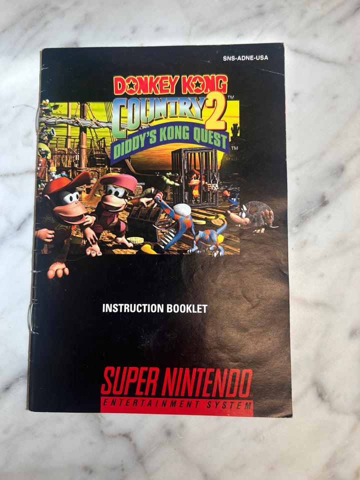 Donkey Kong Country 2 Diddy's Kong Quest for SNES Super Nintendo MANUAL ONLY MO92324