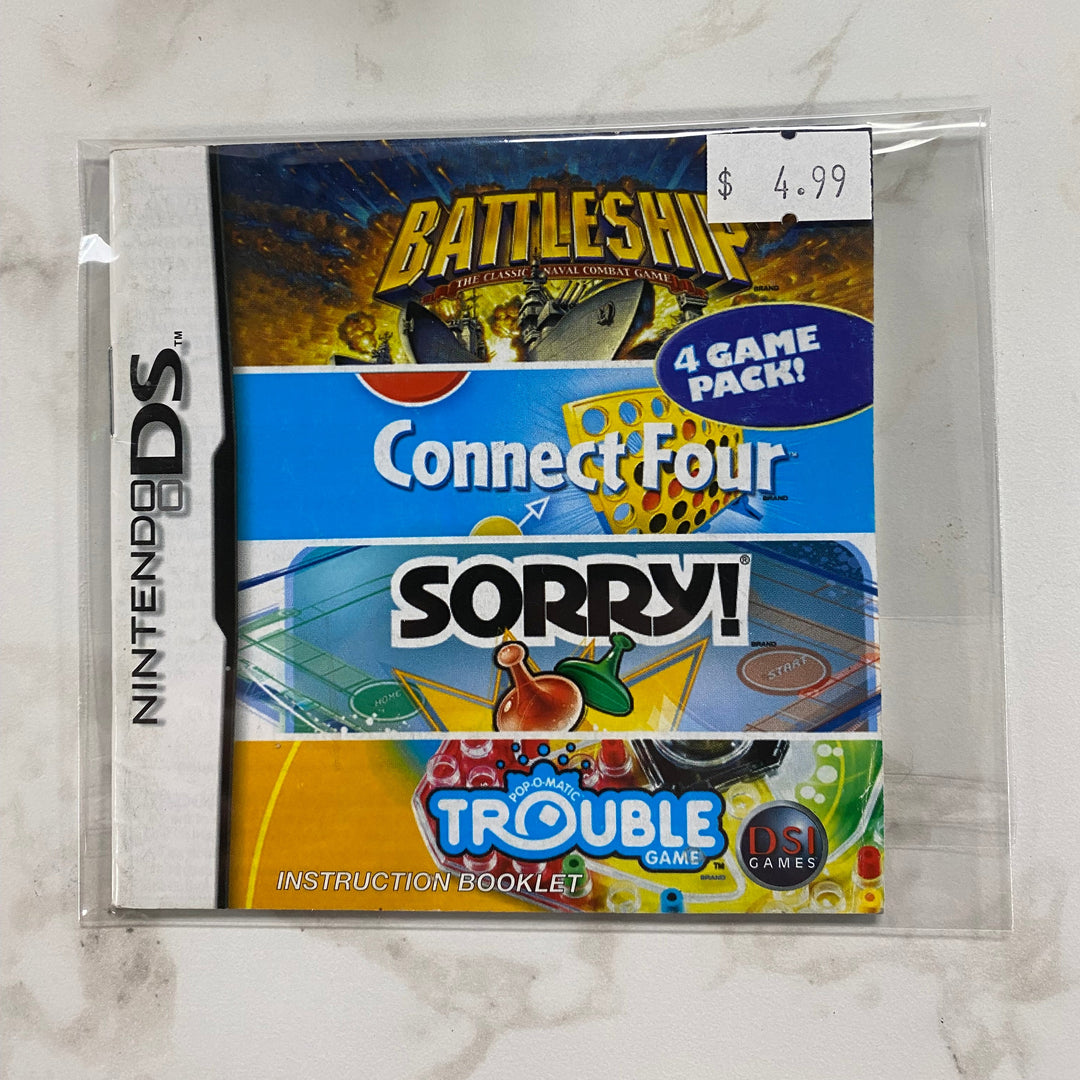 Battleship / Connect Four / Sorry / Trouble - Nintendo DS Manual ONLY MO61026