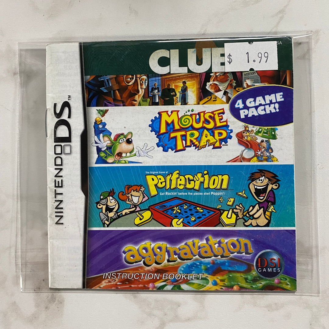 Clue/Mouse Trap/Perfection/Aggravation - Nintendo DS Manual ONLY MO61026