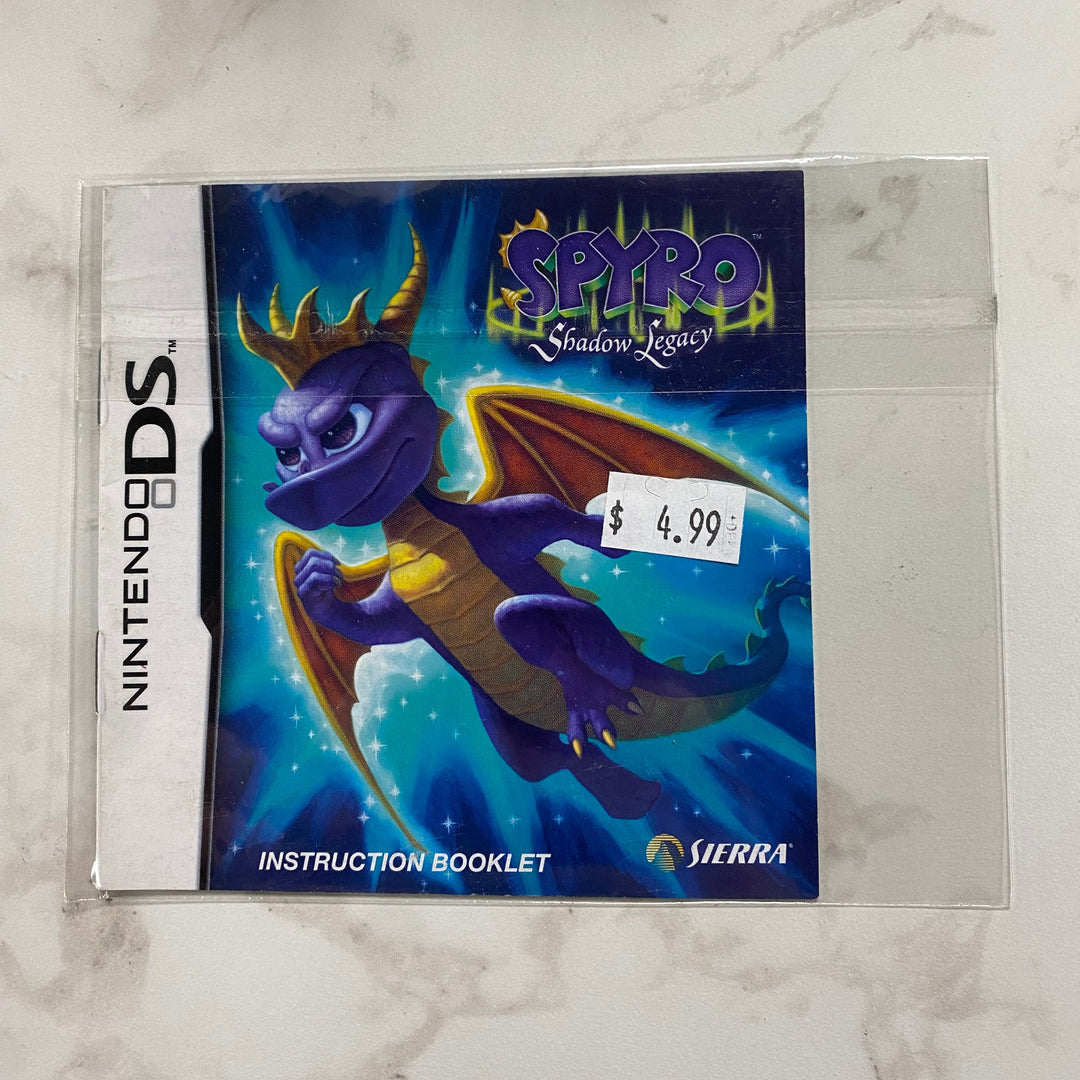 Spyro Shadow Legacy - Nintendo DS Manual ONLY MO61026