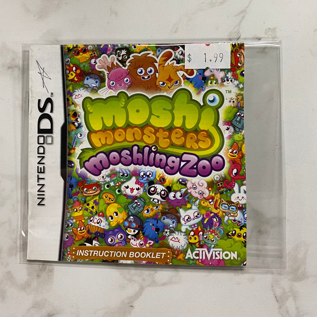 Moshi Monsters Moshling Zoo - Nintendo DS Manual ONLY MO61026