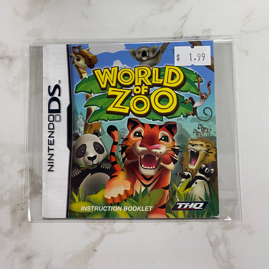 World of Zoo - Nintendo DS Manual ONLY MO61026