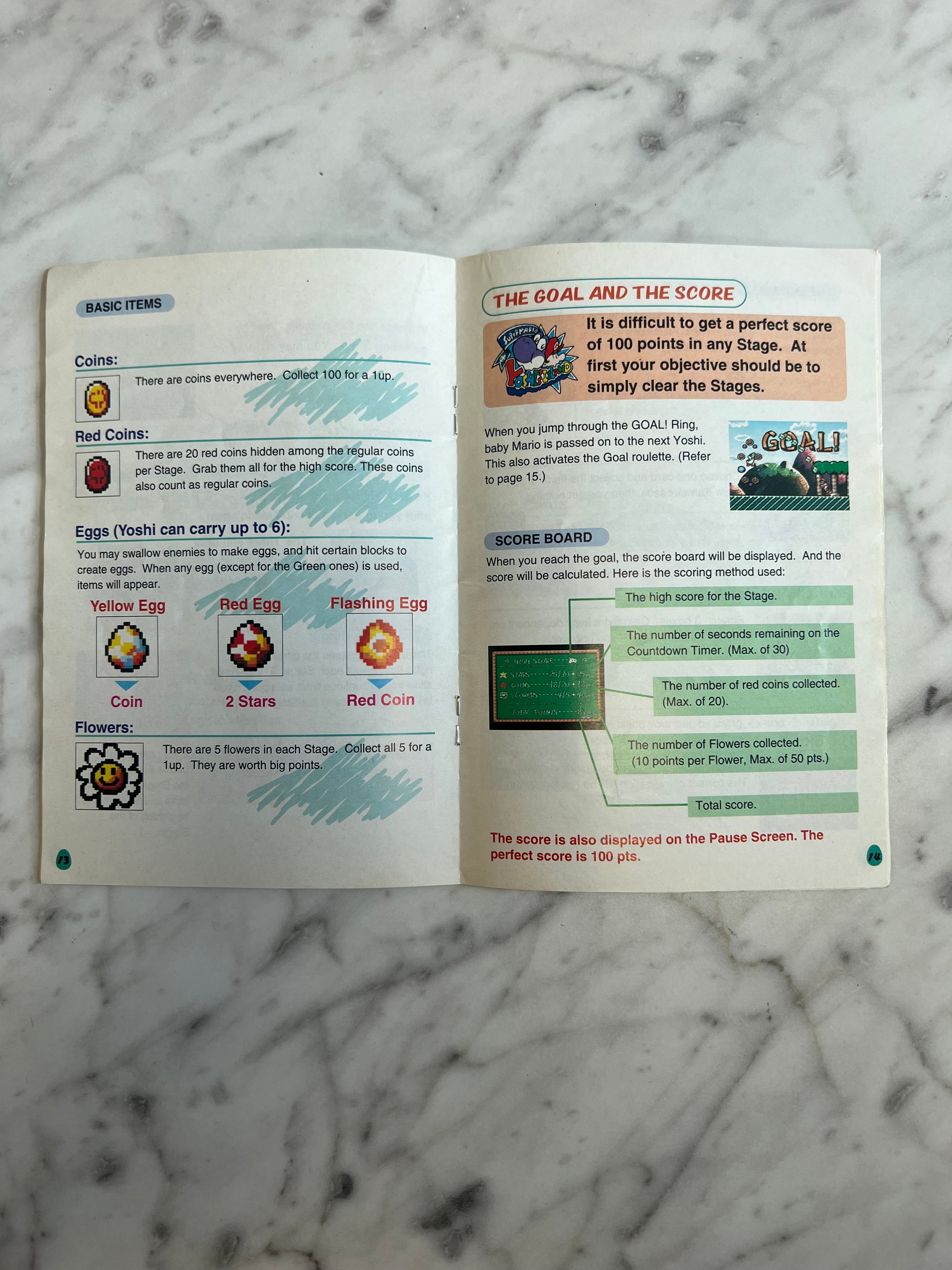 Super Mario World 2 Yoshi's Island for SNES Super Nintendo MANUAL