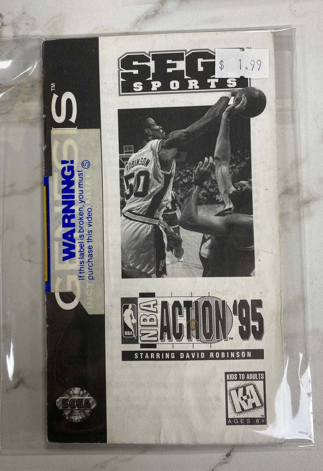 NBA Action '95 Starring Dave Robinson - Sega Genesis Manual ONLY MO61026
