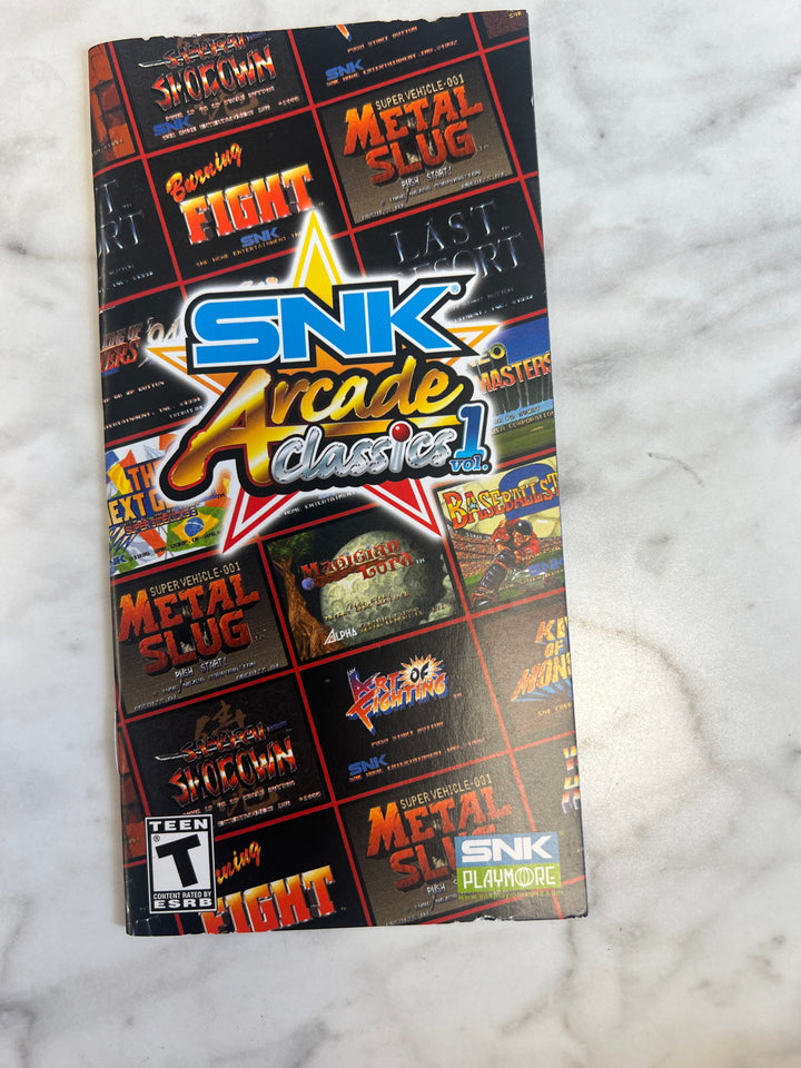 SNK Arcade Classics for PSP Playstation Portable MANUAL ONLY MO92324