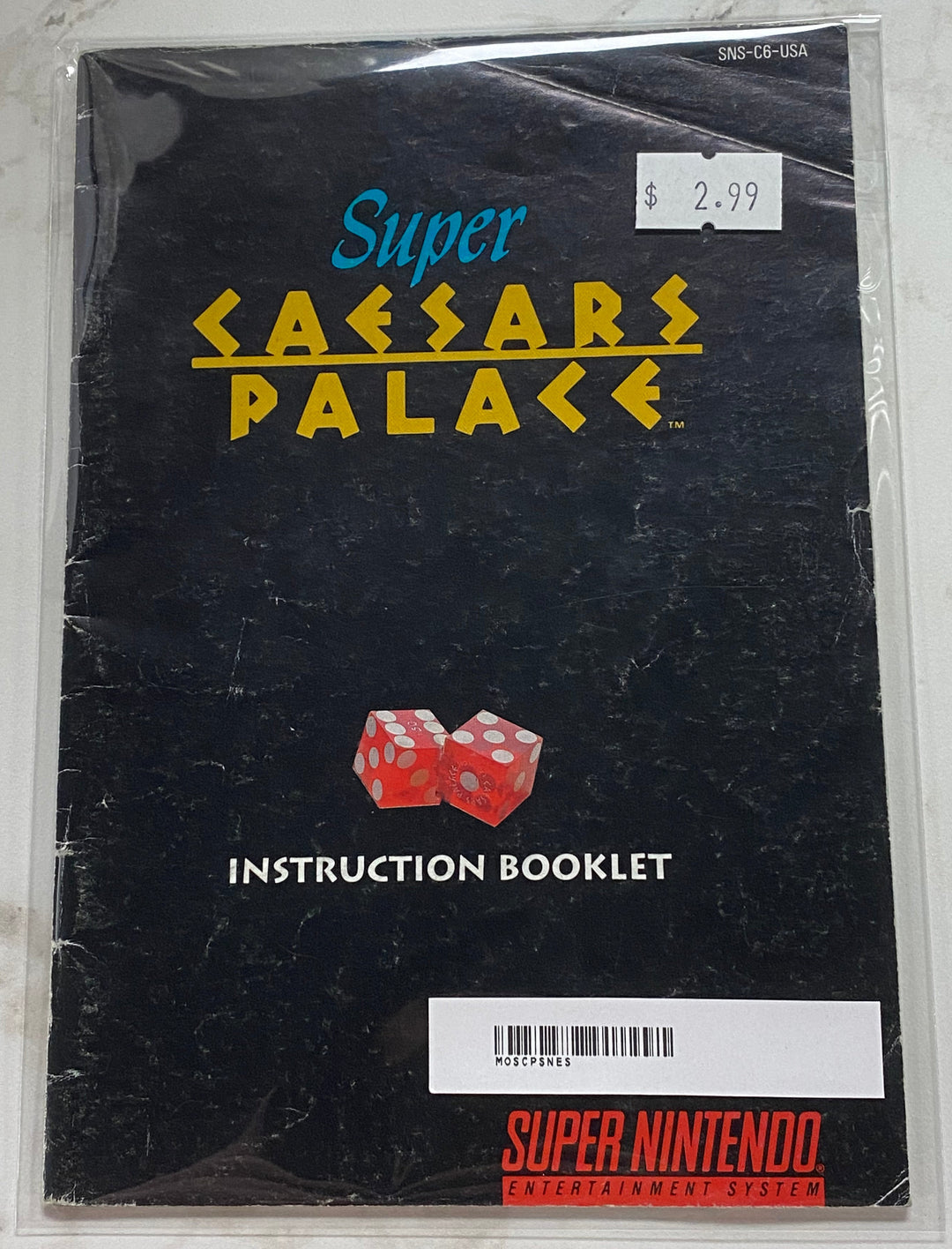 Super Caesar's Palace - SNES Super Nintendo MANUAL ONLY MO61126