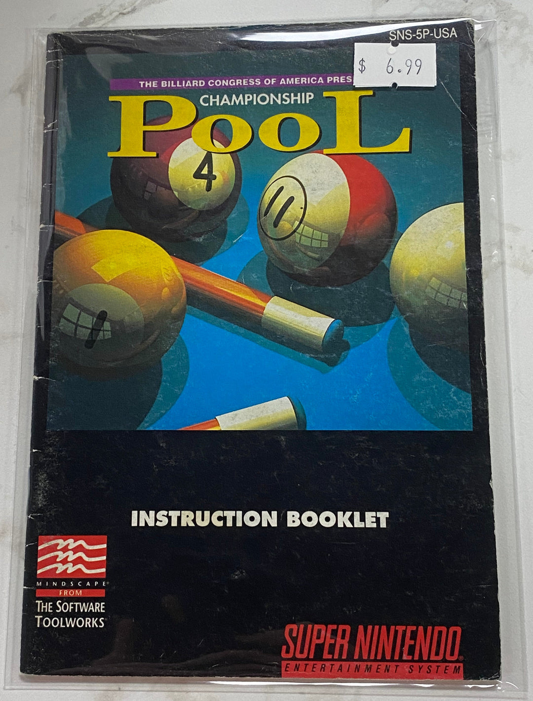 Championship Pool - SNES Super Nintendo MANUAL ONLY MO61126