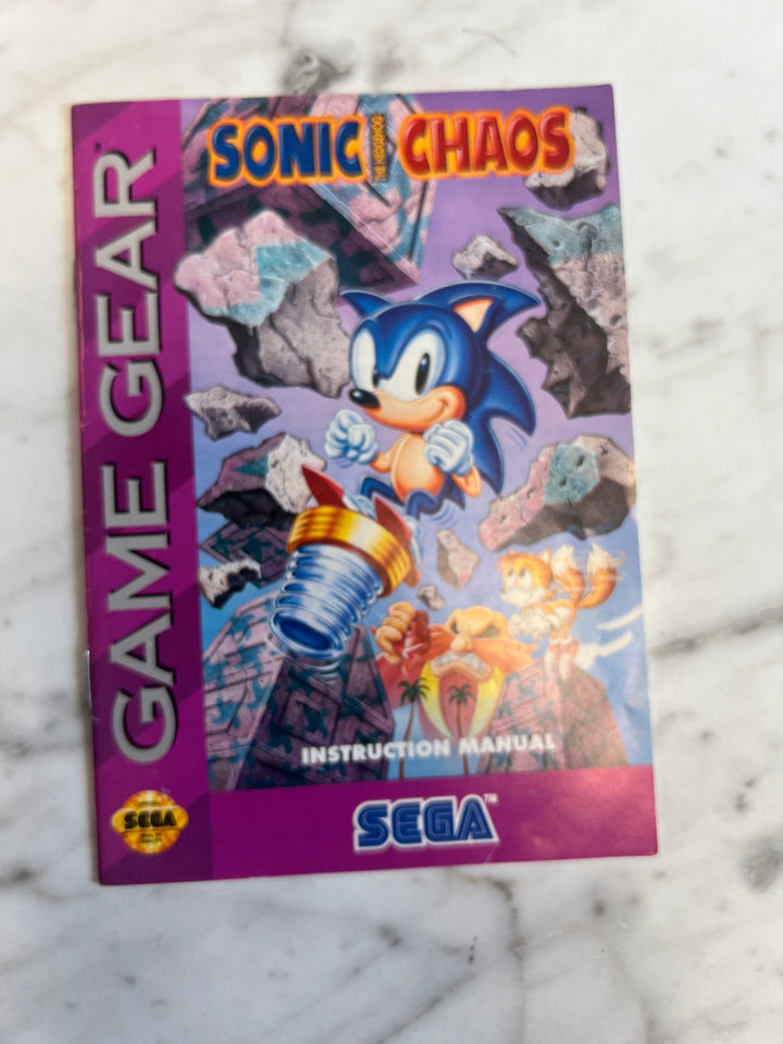 Sonic the Hedgehog Chaos for Sega Game Gear MANUAL ONLY MO92324