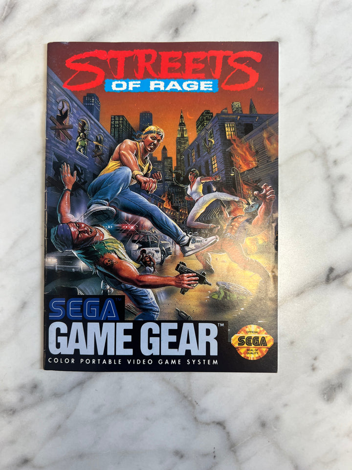 Streets of Rage for Sega Game Gear MANUAL ONLY MO92324