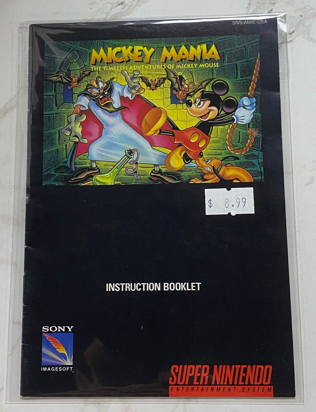 Mickey Mania: The Timeless Adventures of Mickey Mouse - SNES Super Nintendo MANUAL ONLY MO61126