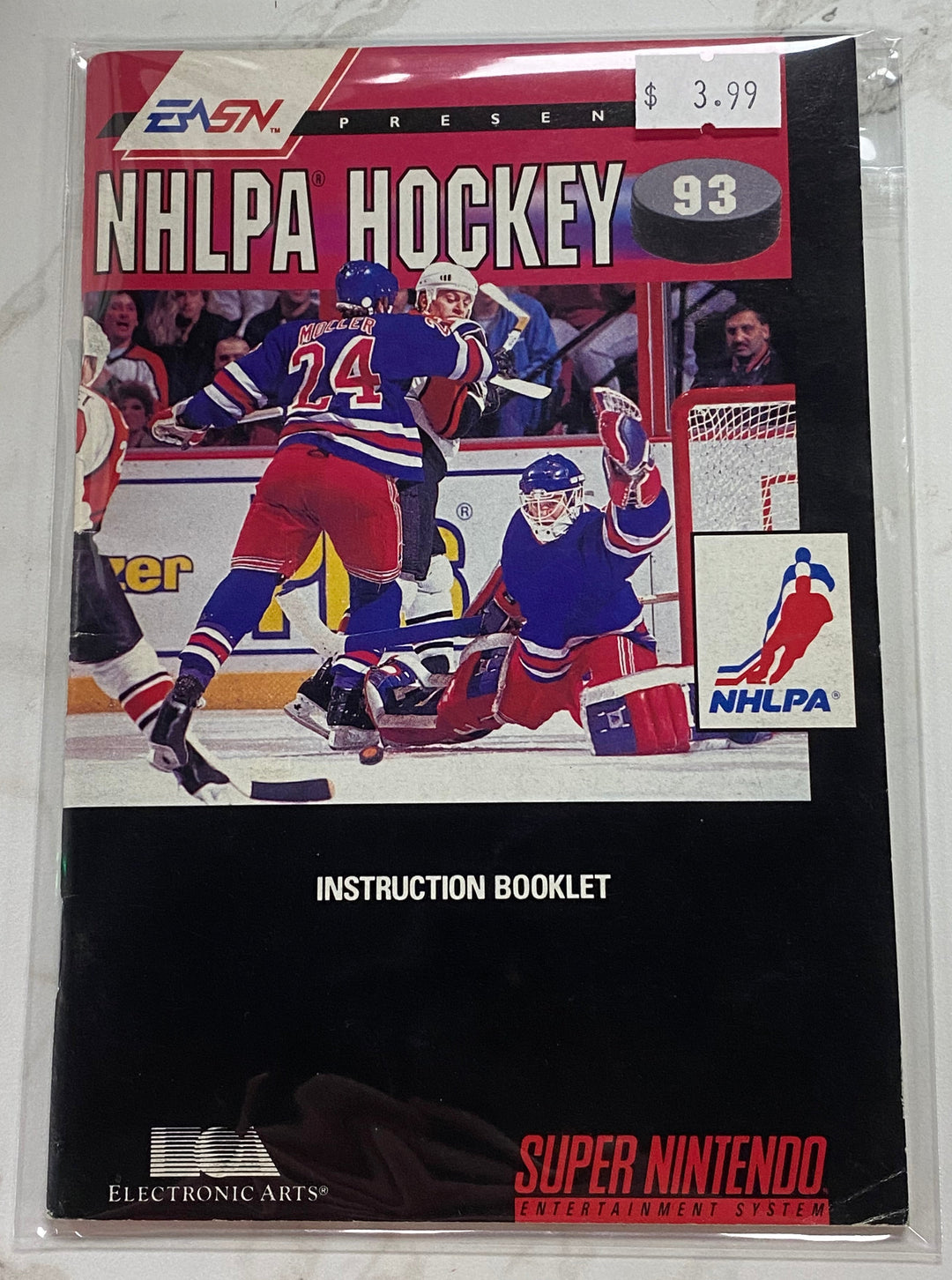 NHLPA Hockey '93 - SNES Super Nintendo MANUAL ONLY MO61126