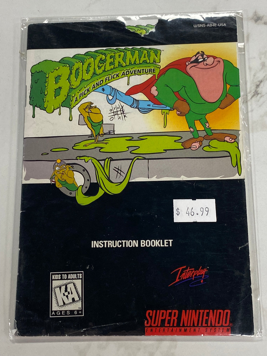 Boogerman - SNES Super Nintendo MANUAL ONLY MO61126