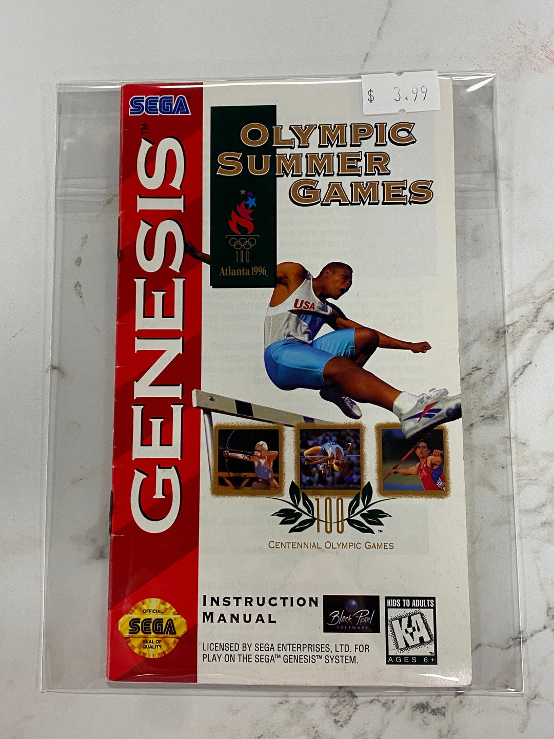 Olympic Summer Games Atlanta 96  - Sega Genesis Manual ONLY MO61226