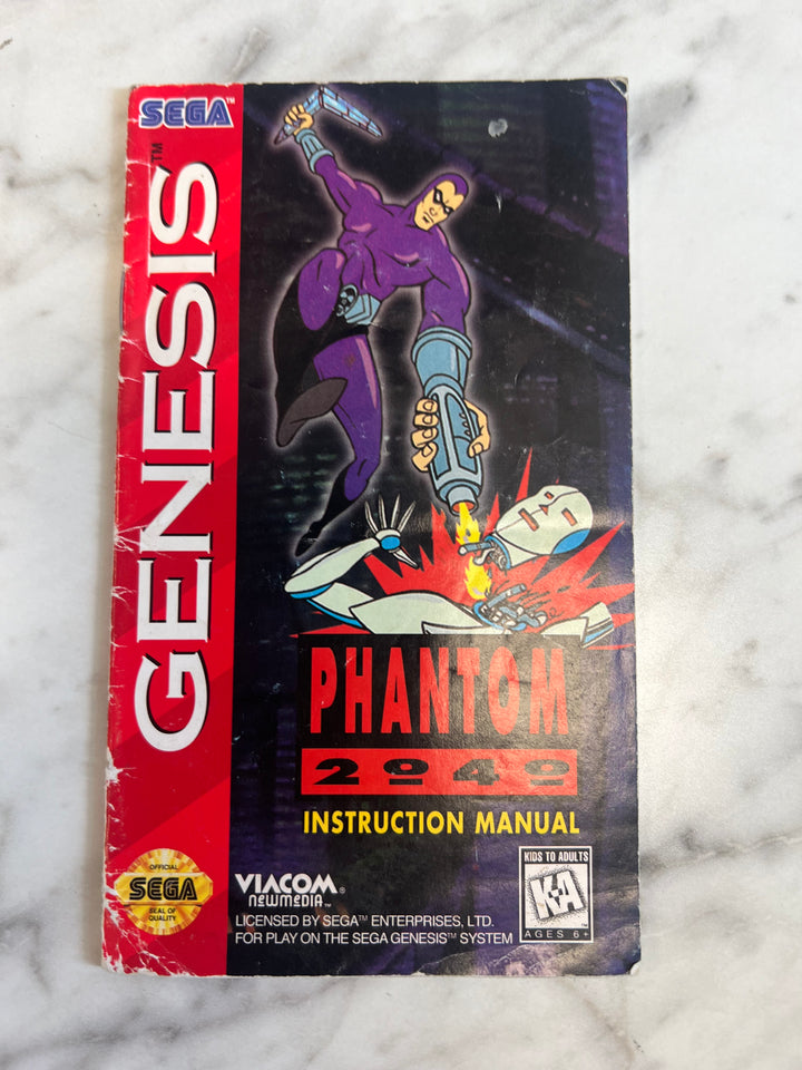 Phantom 2040 for Sega Genesis MANUAL ONLY MO92324